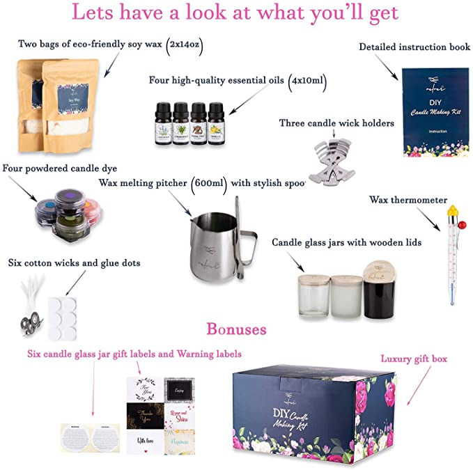 Velver Candle Making Kit Soy Wax Scented Candle DIY Candle Making Kit - Shuttle Art and Crafts Candle Kit for Adults image 1