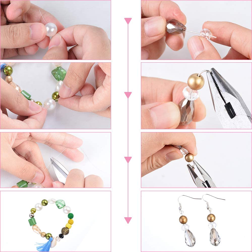 DoreenBow Jewelry Making Supplies, Jewelry Making Kit Tools 1526PCS Include Jewelry Beads and Charms Findings Beading &amp; Jewelry Making Wire for Necklace Bracelets Earrings Making Kit for Adults Women image 2