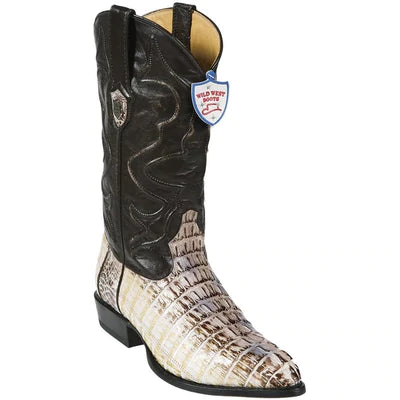 WILD WEST BOOTS #2990149 MEN'S | COLOR NATURAL | MEN'S WILD WEST CAIMAN TAIL J TOE BOOTS HANDCRAFTED image 0
