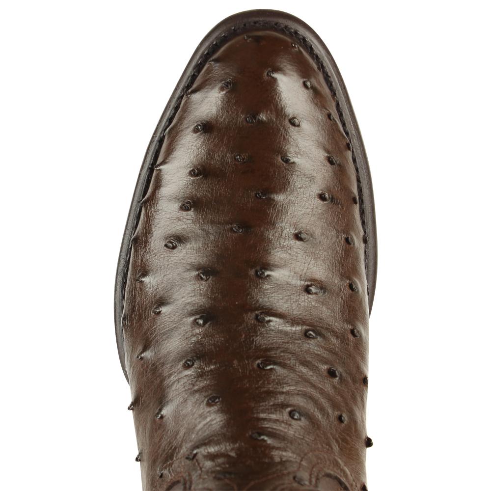 Los Altos Boots Mens #690307 Roper Style | Ostrich Boots Handcrafted | Color Brown image 2