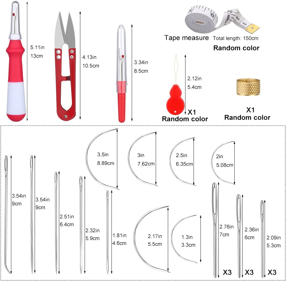 46 Pcs Leather Sewing Kit, Upholstery Repair Set, Leather Craft Tools, Upholstery Carpet Leather Canvas DIY Sewing Accessories, Suitable for Beginners and Professionals Leather Craft image 1