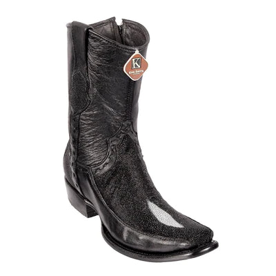 MEN'S KING EXOTIC STINGRAY BOOTS SINGLE STONE DUBAI TOE HANDMADE BLACK (479BF1232) image 0