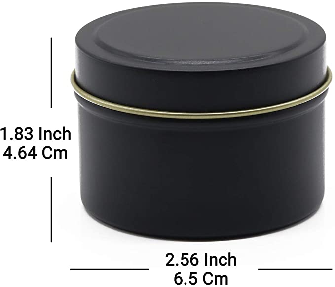 Candle Tin 24 Piece, 5 oz(Fill Line 4oz), Candle Containers, Candle Jars for Candle Making - Available in Silver, Black, Gold (Black) image 1
