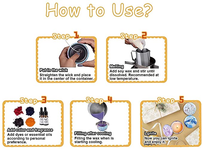 SUPERSUN Candles Making Kit for Adult - Christmas DIY Gift Supplies for Kid and Beginner, Include Fragrance Oils, Candle Pouring Pitcher, Bees Wax, Center Devices, Tins, Wicks, Dyes, Wicks Sticker image 4