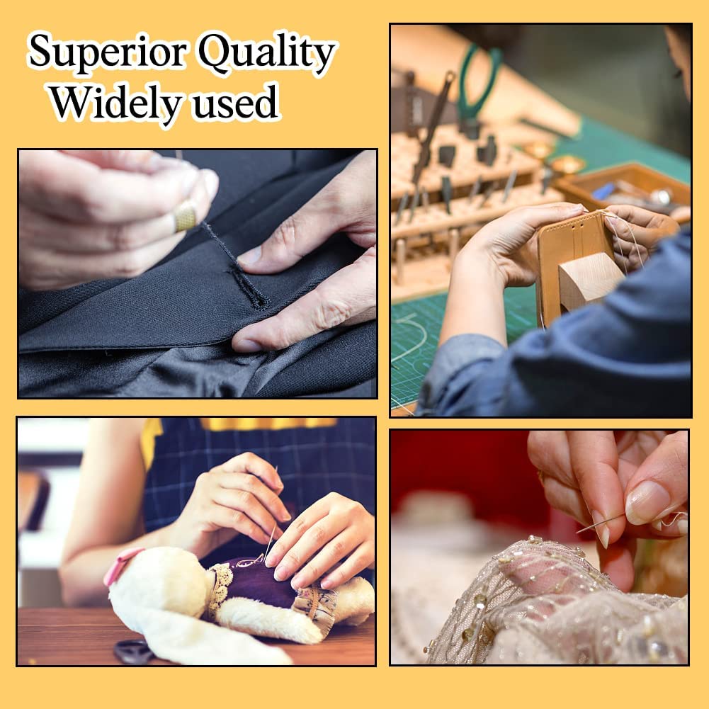 31 PCS Leather Sewing Kit, Upholstery Repair Kit, Leather Sewing Craft Tool with Curved Needle, Upholstery Thread Cord, Tape Measure, Seam Ripper, Leather Canvas Sewing Awls image 6