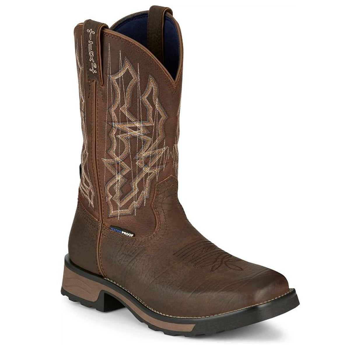 Tony Lamas Boots Men's TLX Anchor 11" Pull - On Waterproof Wordk Boot Color Hickory(Brown) image 1
