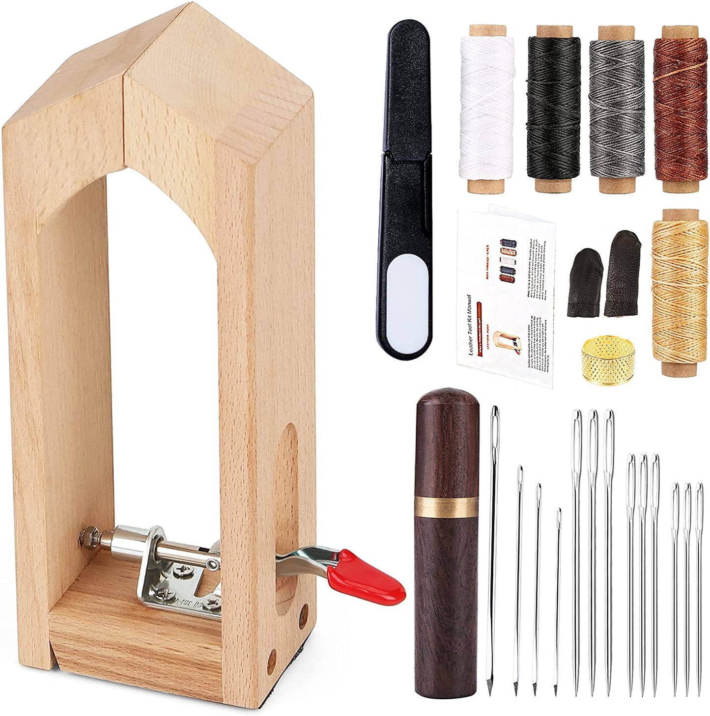 Leather Working Pony - Mini Stitching Pony for Leather, Leather Sewing Clamp,Leather Sewing Kits with Leather Needle and Thread, Thread Waxed for Leather Hand Stitching image 0