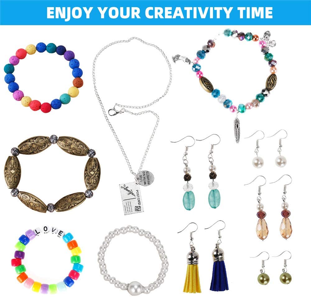 Jewelry Making Kit,Jewelry Making Supplies Includes Jewelry Beads,Charms,Complete Tools for Necklace Earring Bracelet,Crafts for Adults and Beginners,Gift for Teens, Girls, Women image 5