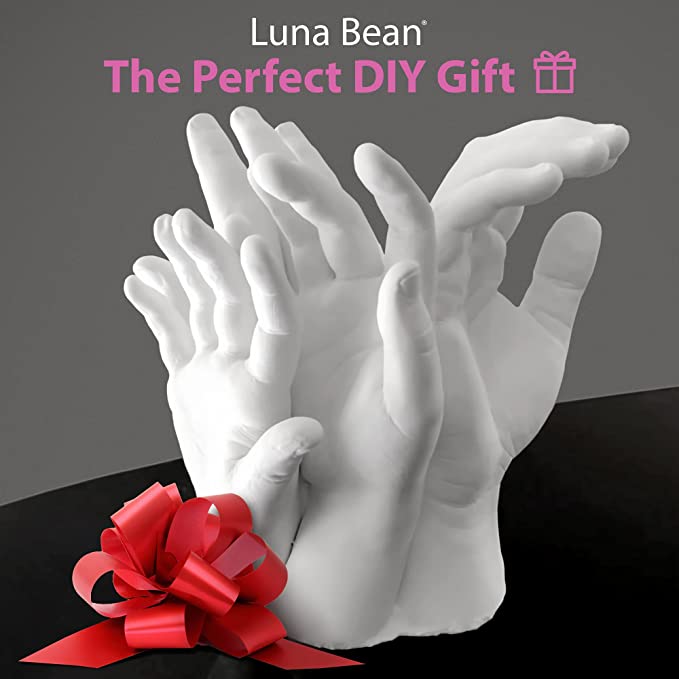 Luna Bean Keepsake Hands Casting KIT - Family Hand Molding | Clasped Group Hand Sculpture KIT &amp; Molding KIT - Crafts for Adults &amp; Kids DIY (Cast up to 6 Hands) image 1