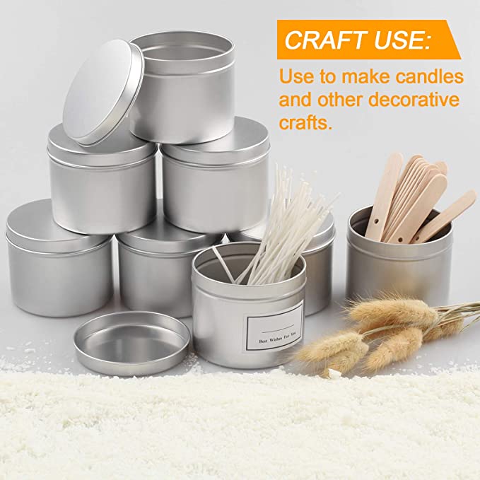 DINGPAI 27pcs Candle Tins, 2oz Metal Tins, Round Empyt Candle Containers for Candle Making, Party Favors, Spices &amp; Gifts… image 3