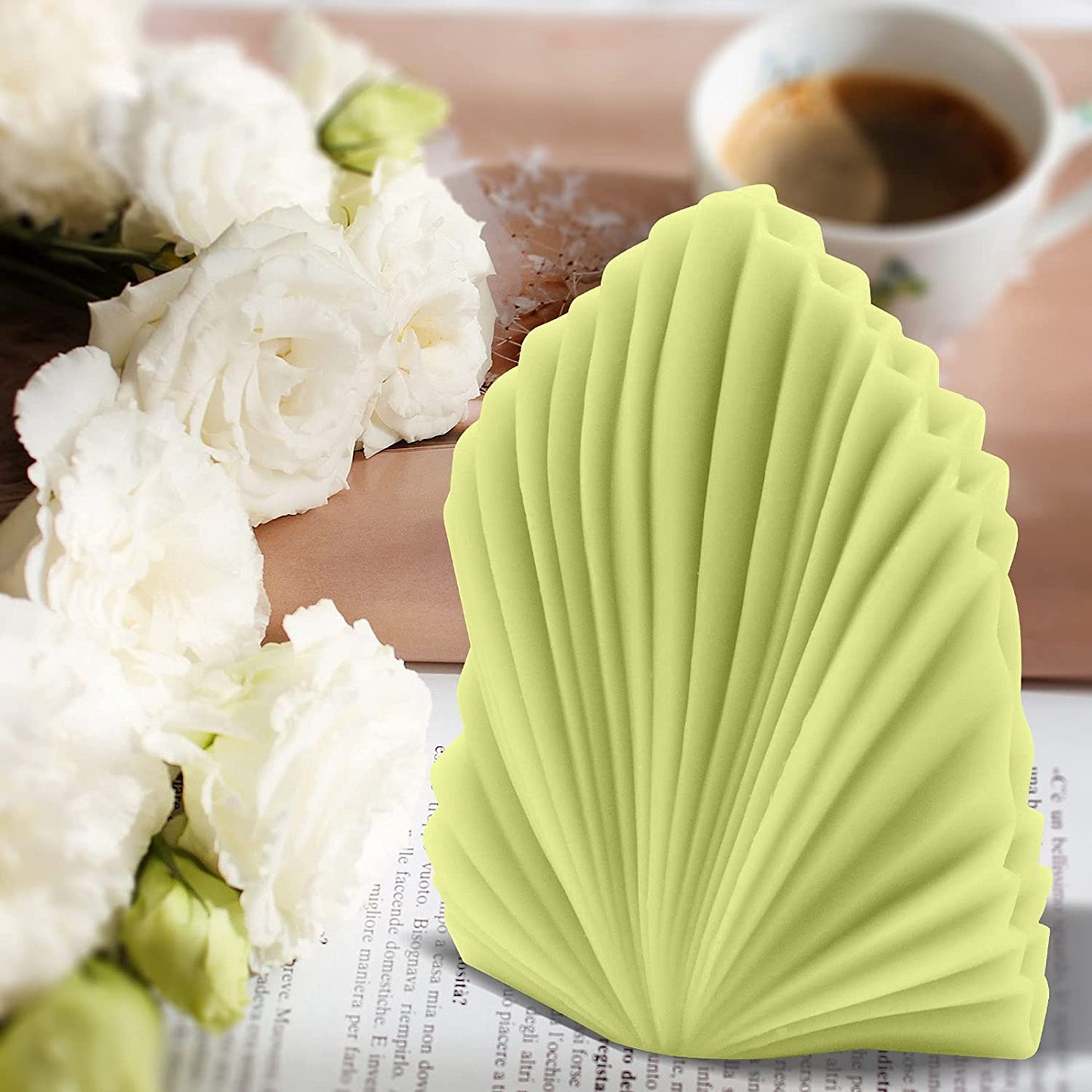 3D Coral Shell Candle Mold Silicone DIY Aromatherapy Mould for Handmade Plaster Craft Soap Making Home Decorating Ornaments image 4