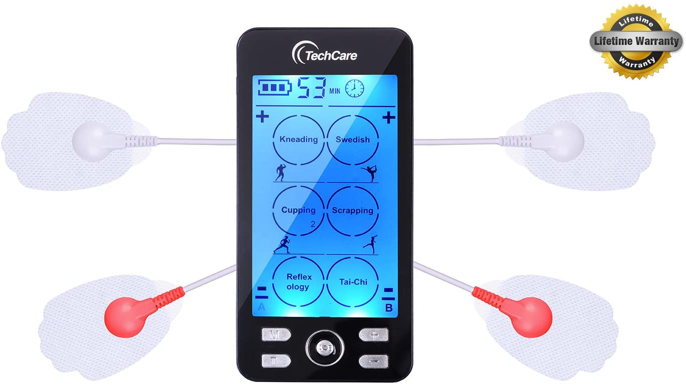 TechCare Plus 24 Modes Tens Unit Massager Rechargeable Unit Electric Complete Set + Massage Belt + Reflexology Shoes Back Neck Pain image 1