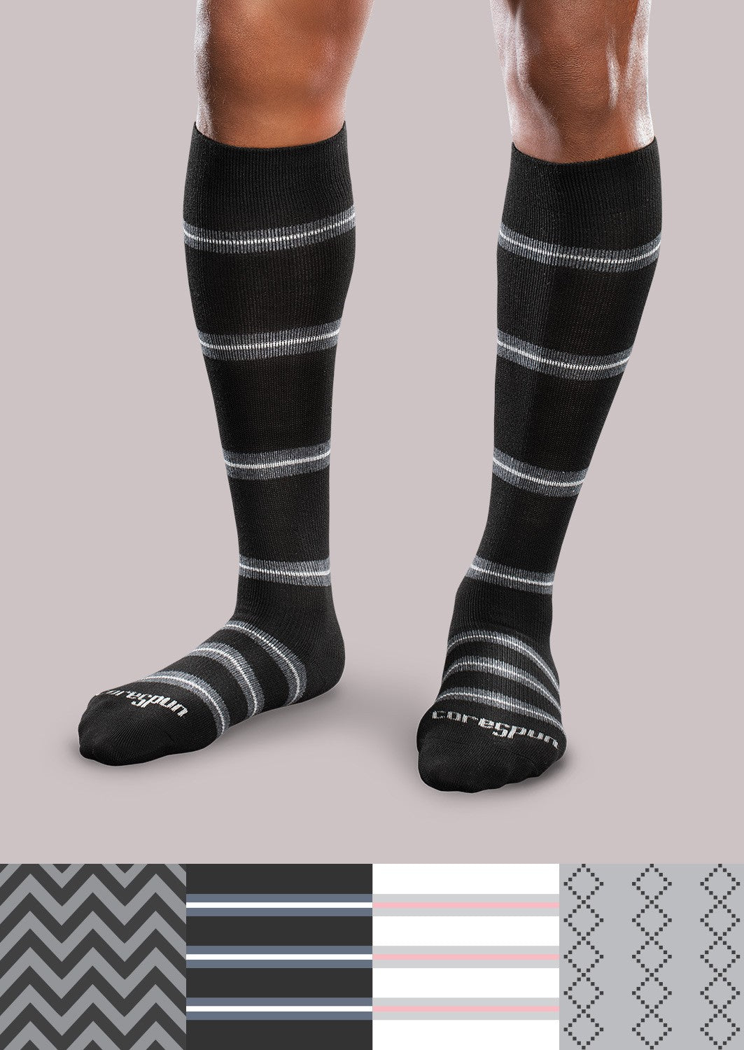 Moderate Support Socks - Patterned Core Spun image 0