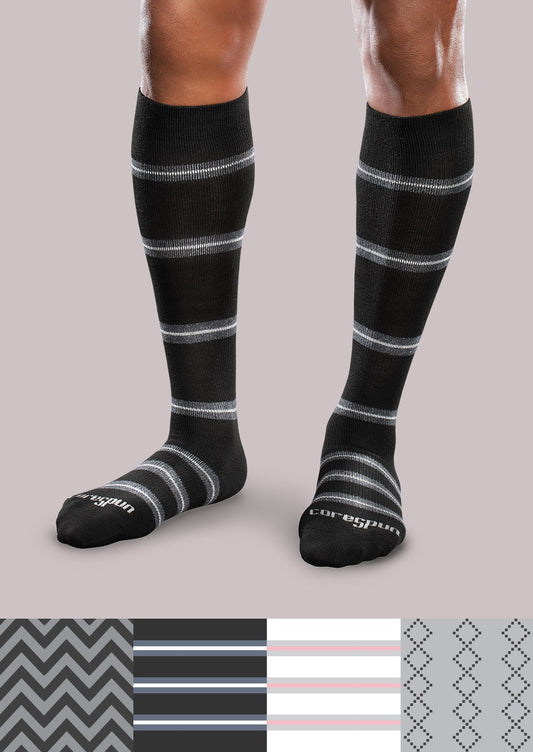 Moderate Support Socks - Patterned Core Spun image 0
