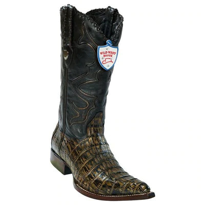 WILD WEST BOOTS #2958285 MEN'S | COLOR RUSTIC BROWN | MEN'S WILD WEST CAIMAN BELLY 3X TOE BOOTS HANDCRAFTED image 0
