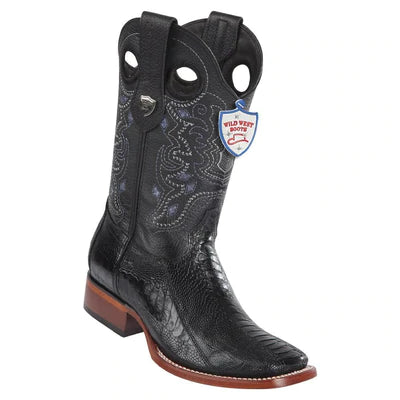 WILD WEST BOOTS #28240505 MEN'S | COLOR BROWN | MEN'S WILD WEST OSTRICH LEG BOOTS SQUARE TOE HANDCRAFTED image 0