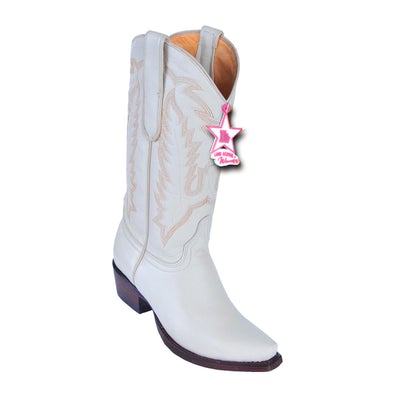 WOMEN'S LOS ALTOS SNIP TOE DEER LEATHER BOOTS HANDCRAFTED | COLOR WINTERWHITE (348304) image 0