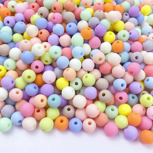 Jmassyang 2000 Pieces Acrylic Round Color Frosted Beads Assorted Candy Color Mix Spacer Beads Rainbow Beads for Earring Necklaces Bracelet Jewelry Making DIY Crafts (6mm) image 0