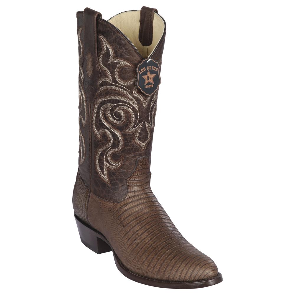 Los Altos Boots Mens #65G0707 Round Toe | Genuine Teju Lizard Boots Handcrafted | Color Brown image 0