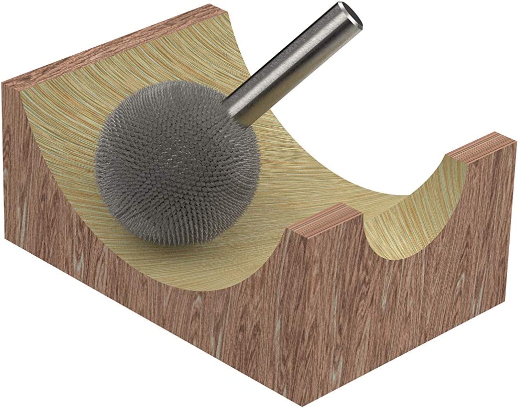 Kutzall Original Sphere Rotary Burr 1⁄8" Shaft, Coarse - Woodworking Attachment for Dremel, Foredom, DeWalt, Milwaukee Tools. Abrasive Tungsten Carbide Coating, 3⁄8" (9.5mm) Head Diameter, S-38-E image 3