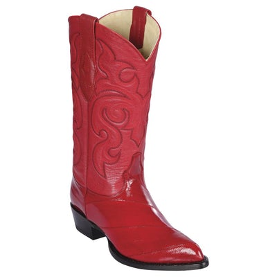 LOS ALTOS BOOTS MENS #990812 J TOE | GENUINE EEL SKIN BOOTS | COLOR RED image 0