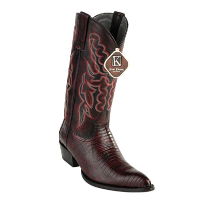 MENS KING EXOTIC TEJU LIZARD WESTERN BOOTS BLACK CHERRY (4980718) image 0
