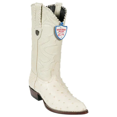WEST BOOTS #2990304 MEN'S | COLOR WINTERWHITE | MEN'S WILD WEST FULL QUILL OSTRICH J TOE BOOTS HANDCRAFTED image 0