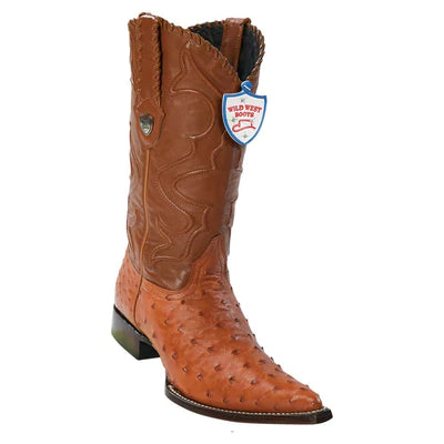 WILD WEST BOOTS #2950303 MEN'S | COLOR COGNAC | MEN'S WILD WEST FULL QUILL OSTRICH 3X TOE BOOTS HANDCRAFTED image 0