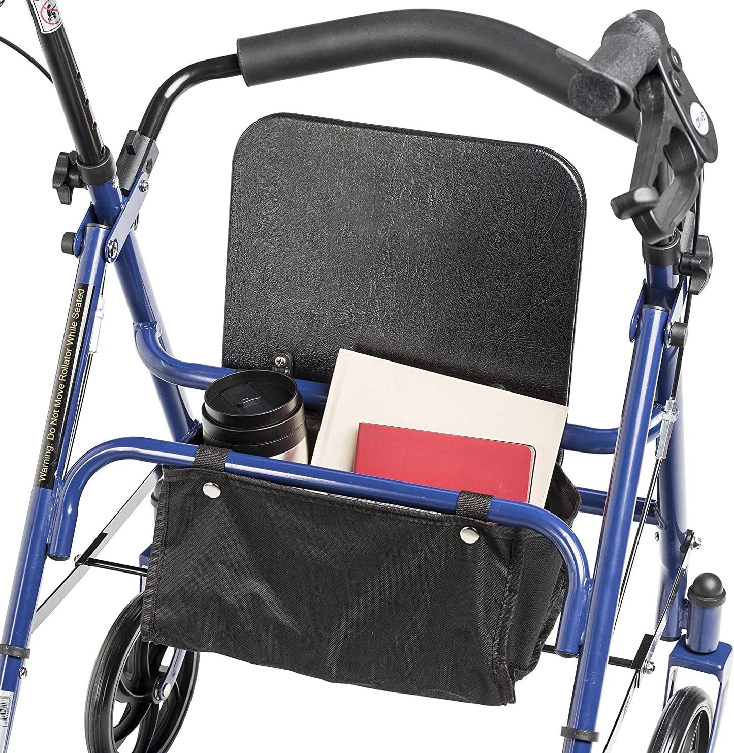 Drive Medical 10257BL-1 4-Wheel Rollator Walker With Seat &amp; Removable Back Support, Blue image 5