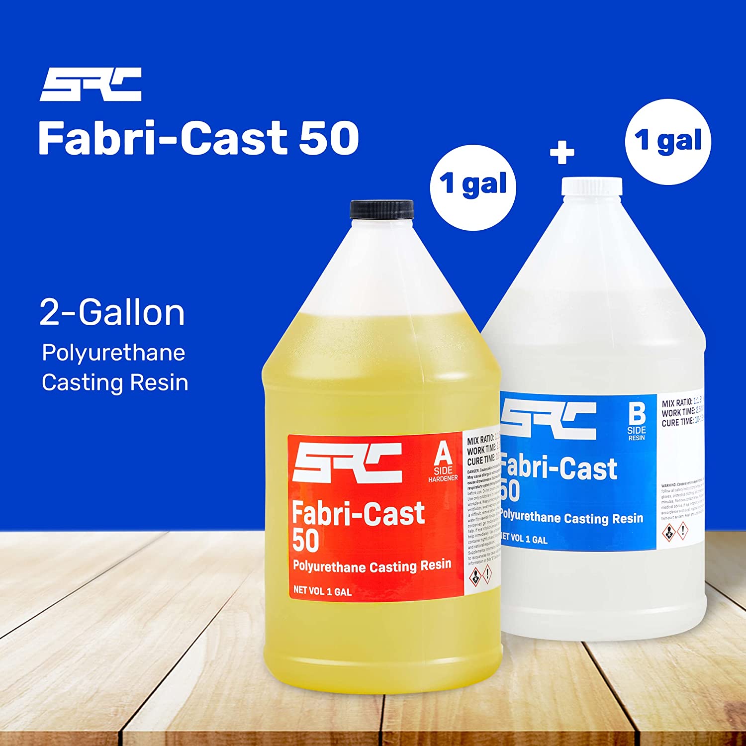 Specialty Resin &amp; Chemical Fabri-Cast 50 [2-Gallon Kit] | 2-Part Polyurethane Casting Resin for Models, Figurines, and Sculptures | Beginner Liquid Molding Set | Ultra Low Viscosity and Fast Curing image 1