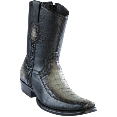 WILD WEST BOOTS #279BF8238 MEN'S | COLOR FADED GRAY | MEN’S WILD WEST CAIMAN BELLY WITH DEER BOOTS DUBAI TOE HANDCRAFTED image 0