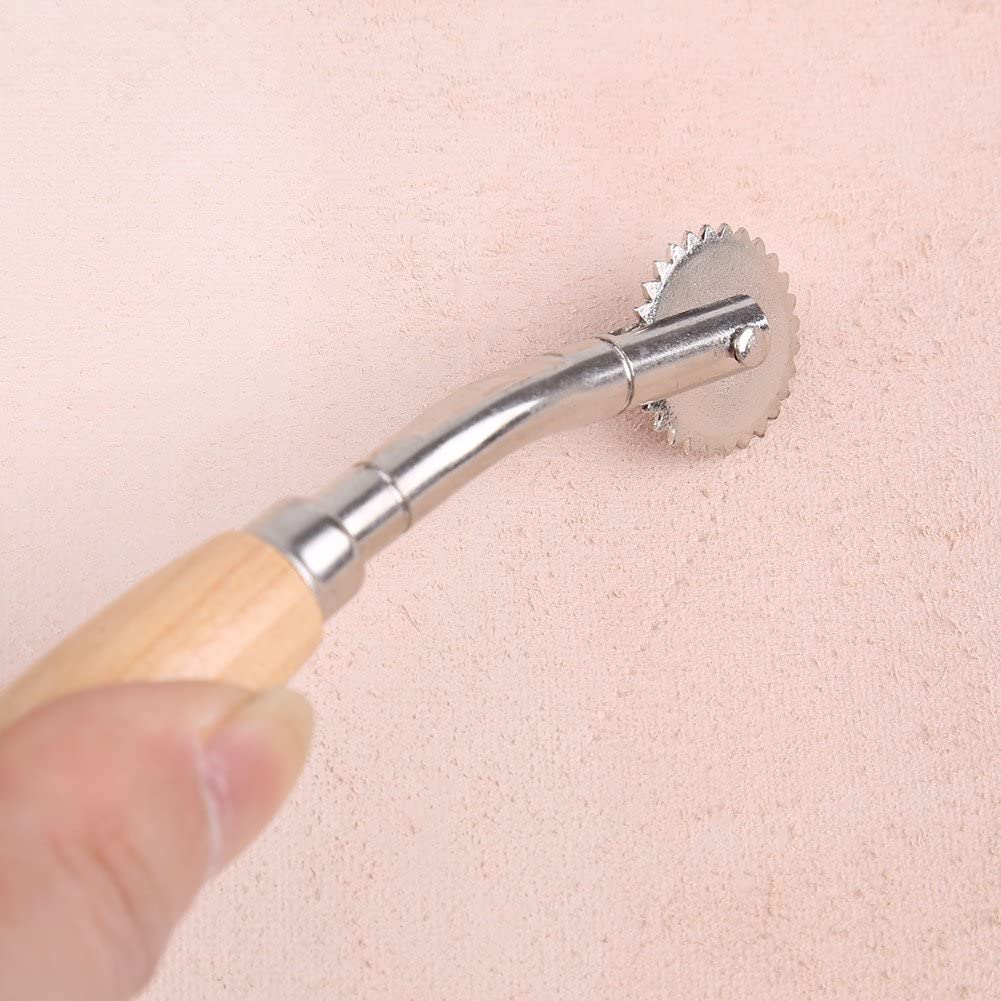 17 Pcs Leather Tools DIY Hand Stitching Kit with Groover Awl Waxed Thimble Thread for Sewing image 8