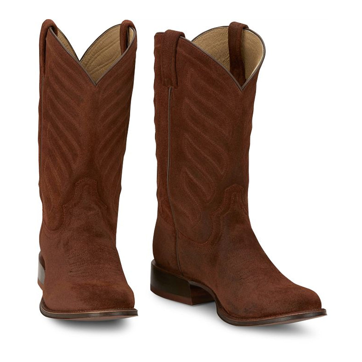 Tony Lamas Boots Men's Western Amado 12" Suede Color Cognac image 0