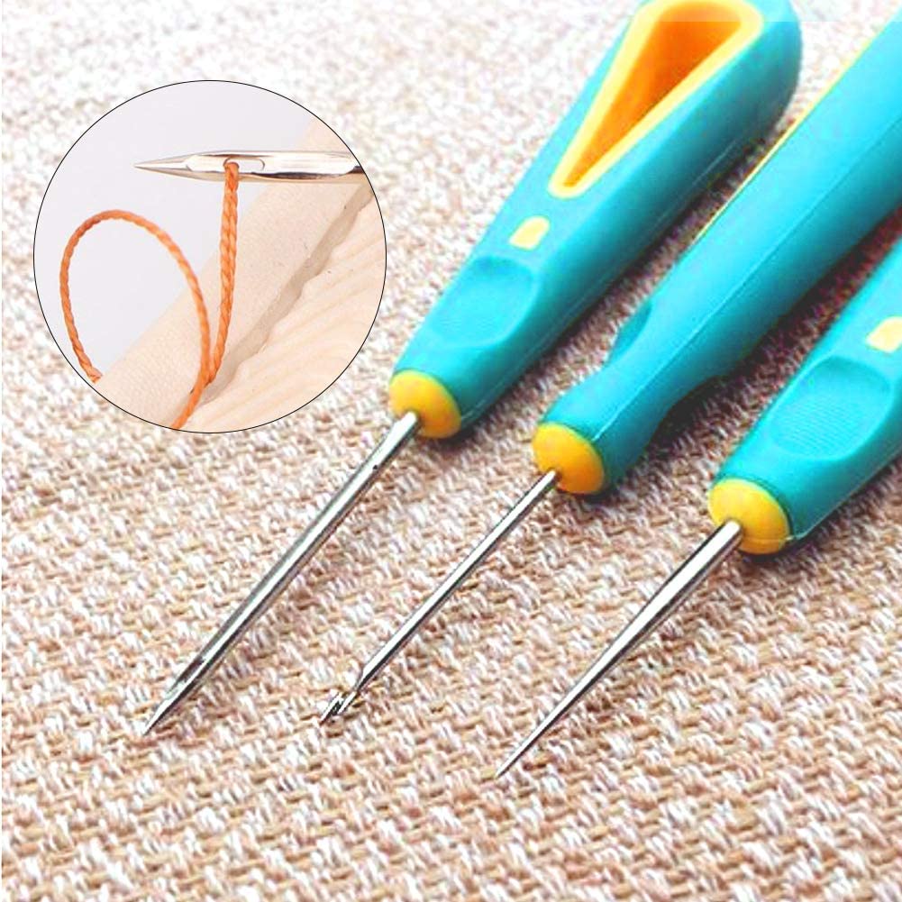 ZMAAGG 21Pcs Leather Sewing Upholstery Repair Kit, Leather Craft Stitching Kit Include 6 Color Waxed Thread, Awl, and Needles for Leather Repair, Leather Sewing Tool for Beginners and Professionals image 4