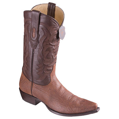 LOS ALTOS BOOTS MENS #943107 SNIP TOE | GENUINE BULL SHOULDER LEATHER BOOTS | COLOR BROWN image 0