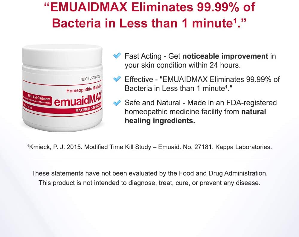 EMUAIDMAX Ointment - Eczema Cream. Maximum Strength Treatment. Use Max Strength for Athletes Foot, Psoriasis, Jock Itch, Anti Itch, Rash, Shingles and Skin Yeast Infection. image 3