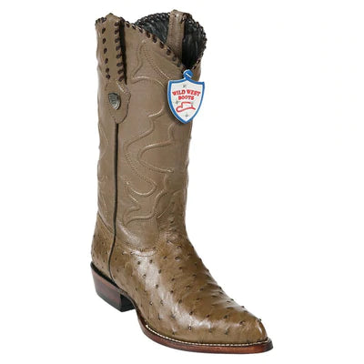 WILD WEST BOOTS #2990328-1 MEN'S | COLOR WHITE | MEN'S WILD WEST FULL QUILL OSTRICH J TOE BOOTS HANDCRAFTED image 0