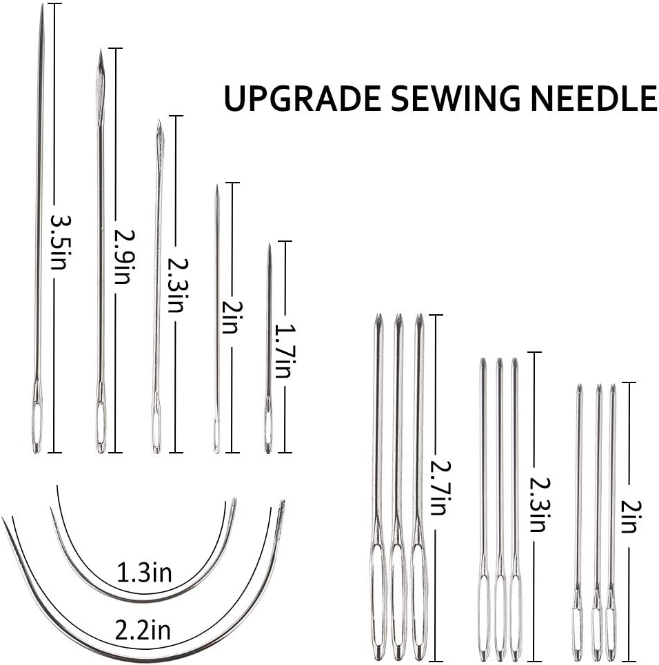 29 Pcs Upholstery Repair Kit, Leather Craft Tools Set Include Wax Thread&amp;Tape Measure&amp;Hand Sewing Needles&amp;Scissors&amp;Mid-Hole Cone&amp;Log Cone&amp;Copper Ring Thimble, Canvas DIY Tool Set for Leather Repair image 1