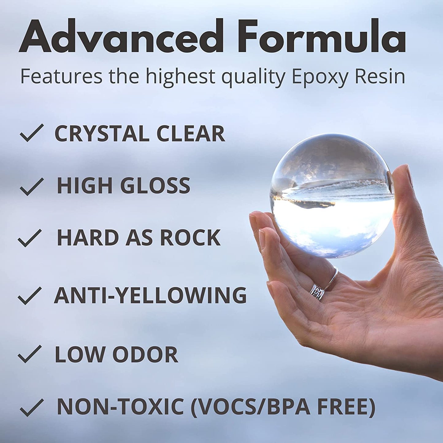 32oz Epoxy Resin Kit Piccassio - Crystal Clear Fast Cure High Gloss Casting Resin for Artists- Unparalleled Anti-Yellowing Resina Epoxica Transparente for Jewelry, DIY, etc with Reusable Silicone Cups image 4
