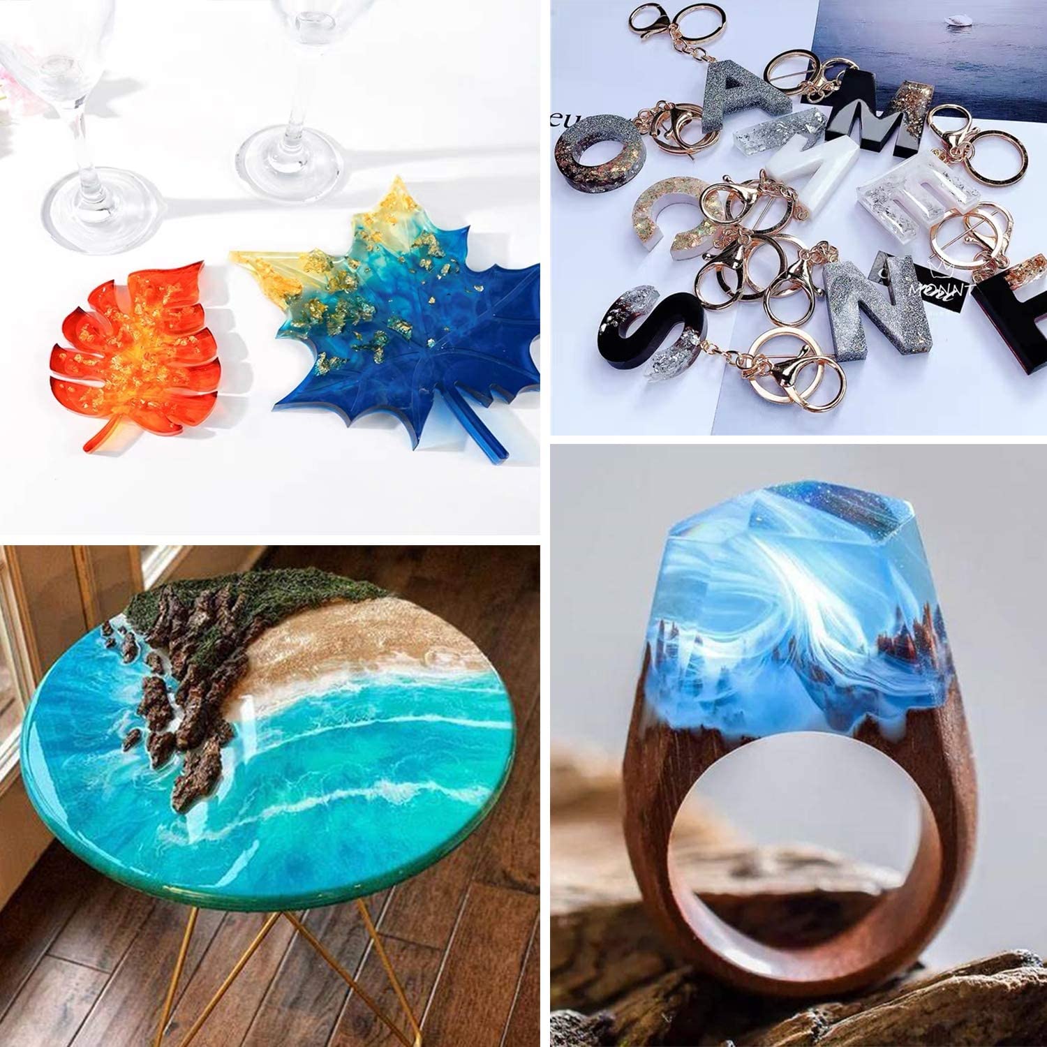 JOSTEVE Epoxy Resin 32OZ-Crystal Art Resin, Resin Kit Epoxy Resin Crystal Clear Casting, Coating for Jewelry Making, River Table, Art, Wood, DIY &amp; Crafts, Easy Mix 1:1 by Volume for Beginner image 3