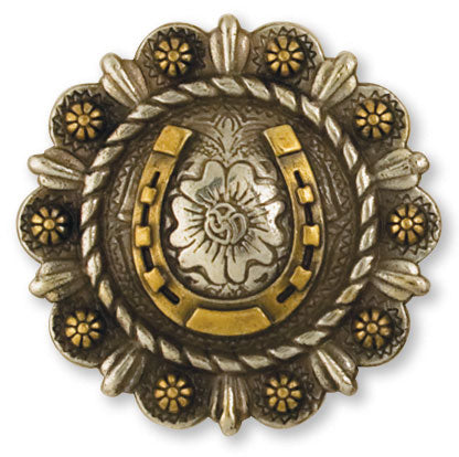 Tandy Leather Roped Berry Round Conchos with Center Motif #7430 image 1