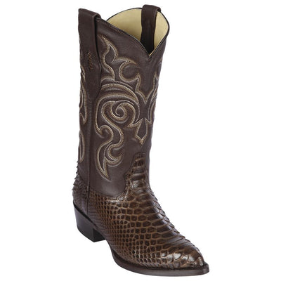 LOS ALTOS BOOTS MENS #995707 J TOE | GENUINE PYTHON SNAKESKIN BOOTS | COLOR BROWN image 0