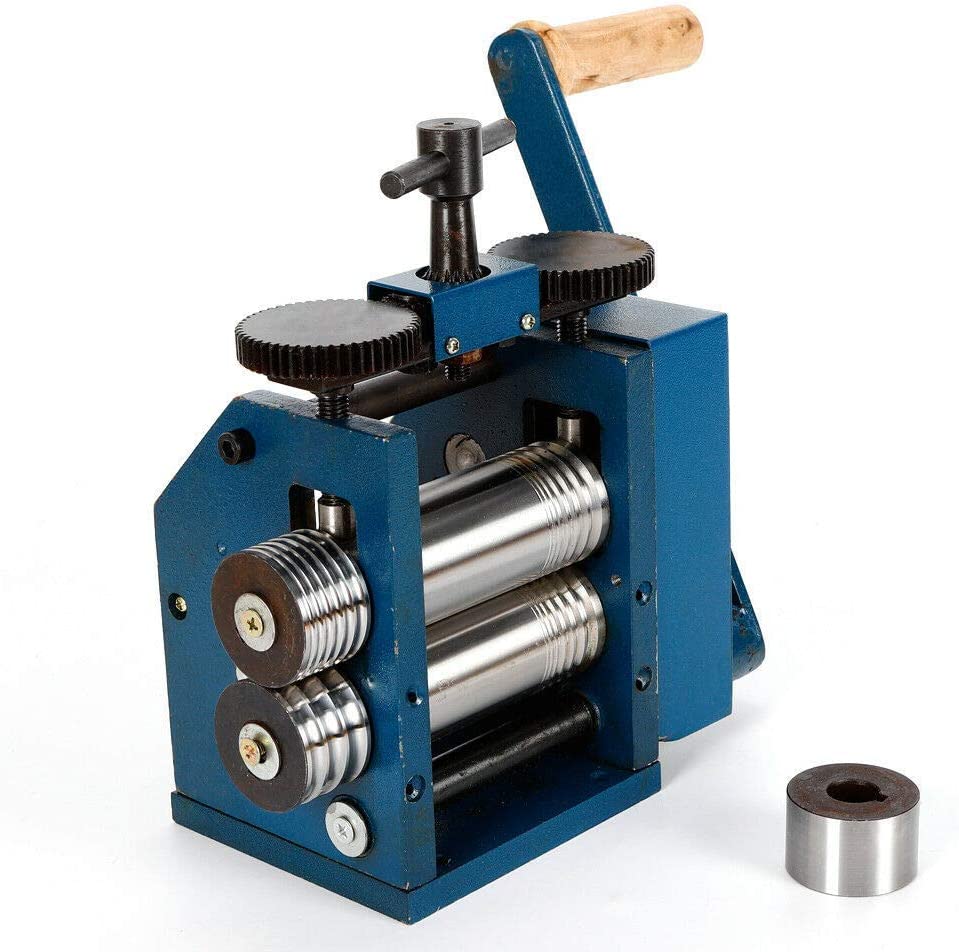 3" Manual Combination Rolling Mill Machine Jewelry Press Tabletting Tool Machine Jewelry Combination Rolling Mill Roller Jewelry DIY Marking Tool Make Sheet Metal Wire Flat image 7