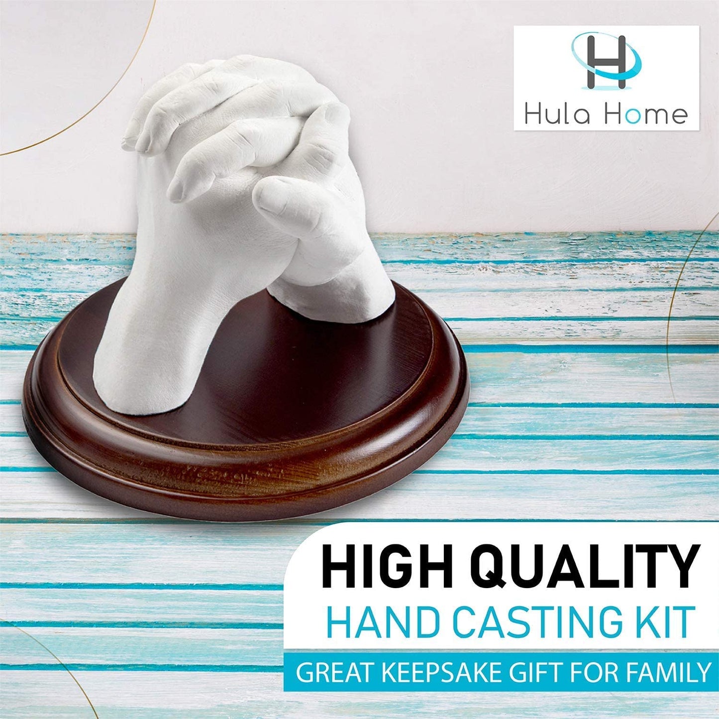 Hand Casting Kit for Couples or Family | Mounting Plaque Included | DIY Plaster Hand Mold Keepsake Sculpture Kit Gifts for Her, Kids, Weddings, Anniversary image 6