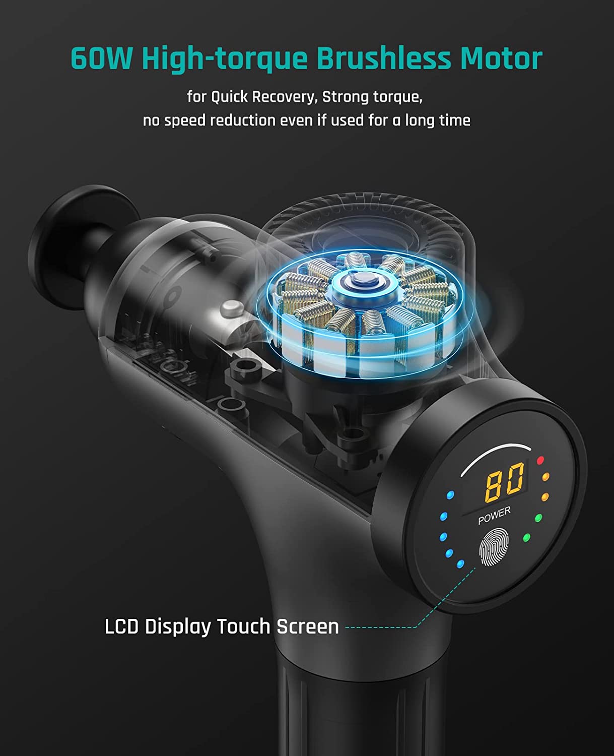 Massage Gun Deep Tissue Percussion Muscle Massager for Pain Relief, Super Quiet Portable Neck Back Body Relaxation Electric Sport Massager Mebak 3 image 3