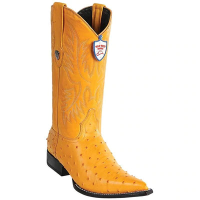WILD WEST BOOTS #6950302 MEN'S | COLOR BUTTERCUP | MEN’S WILD WEST OSTRICH PRINT BOOTS 3X TOE HANDCRAFTED image 0