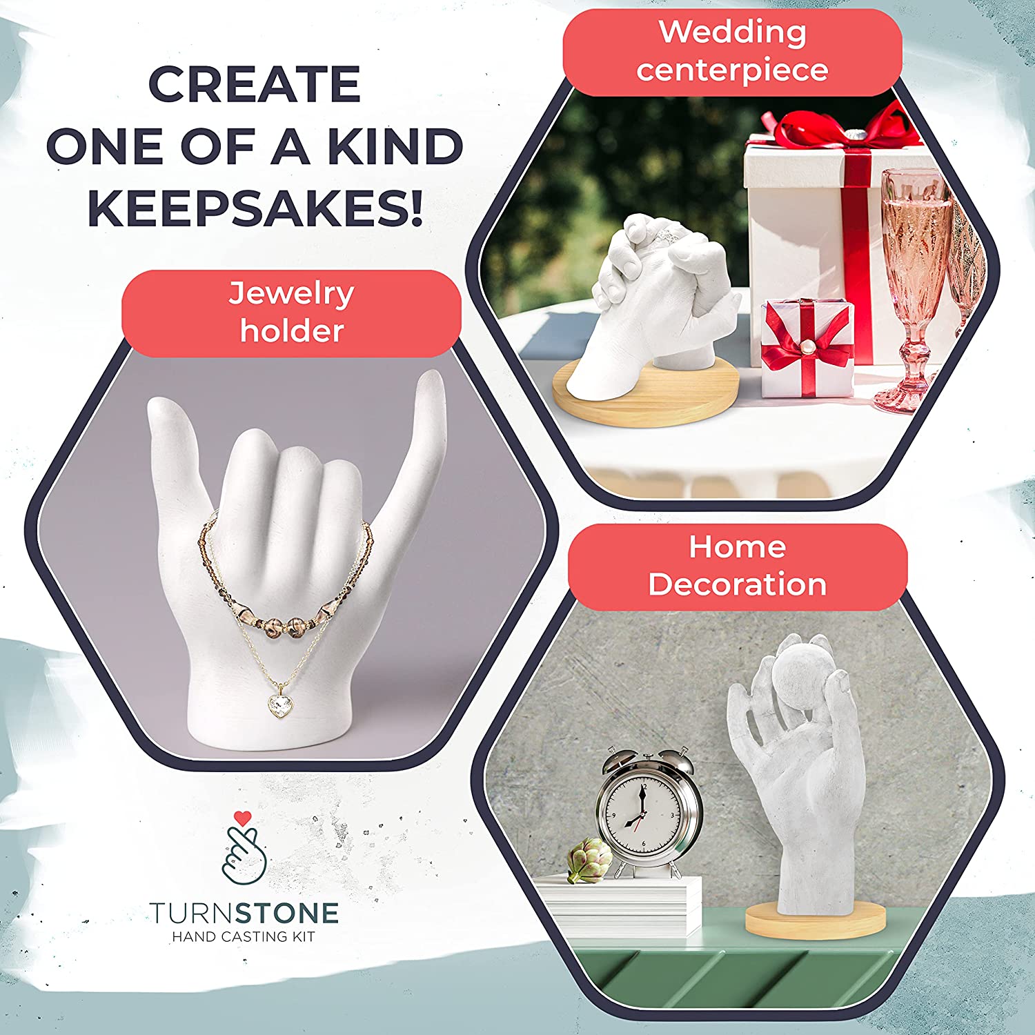 Hand Casting Kit - Complete Hand Molding with Plaster, Bucket, Gloves, Finishing Tools, Display Stand, Instructions &amp; More! - Hand Mold Kit Couples &amp; All Ages Can DIY to Preserve Sculpture Memories image 7