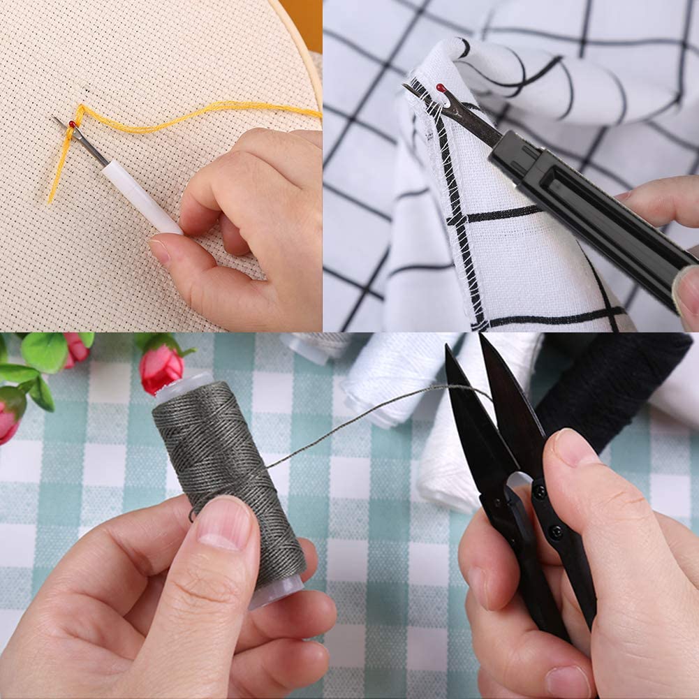 Leather Sewing Upholstery Repair Kit with Sewing Awl, Seam Ripper, Leather Hand Sewing Stitching Needles, Sewing Thread, Leather Craft Tool Kit for Beginners and Professionals Leather Craft DIY image 3