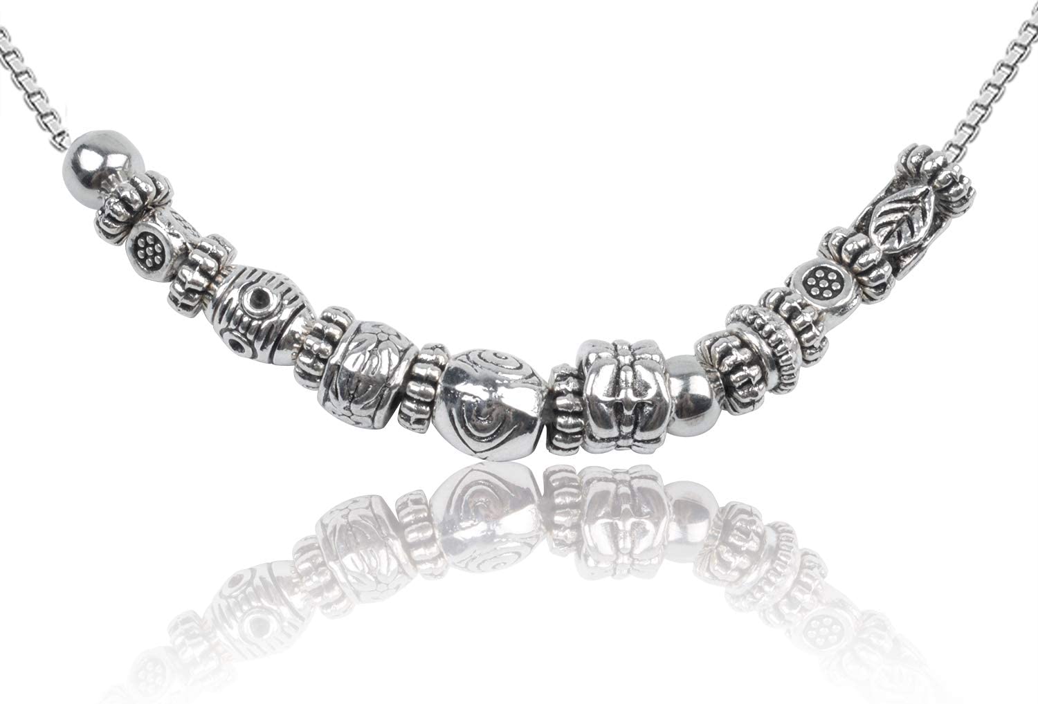 BronaGrand 100g (About 130-180pcs) Antique Silver Round Small Beads Jewelry Bead Charm Spacers for Jewelry Making Bracelets Necklace image 6