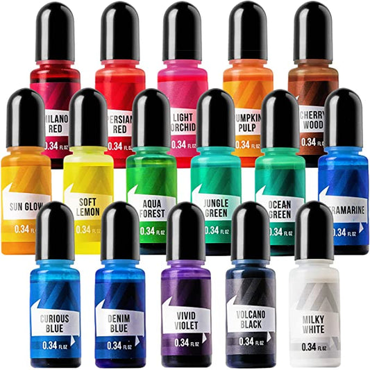 ALEXES Liquid Candle Dye for Candle Making – Epoxy Resin Dye - Candle Dye Drops - 16 Candle Liquid Dye Colors – Epoxy Colorant – 16 Colors Set - Color Dye for Wax image 0